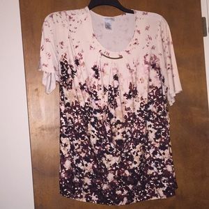 Black and maroon/cream blouse